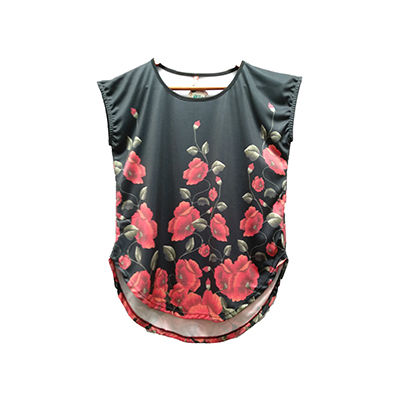 20303 Pillo Blusa Sublimada Ambos Lados Negro Rosas